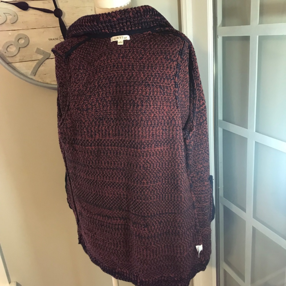 Orvis 100% cotton pockets marled cardigan sweater - Picture 16 of 16